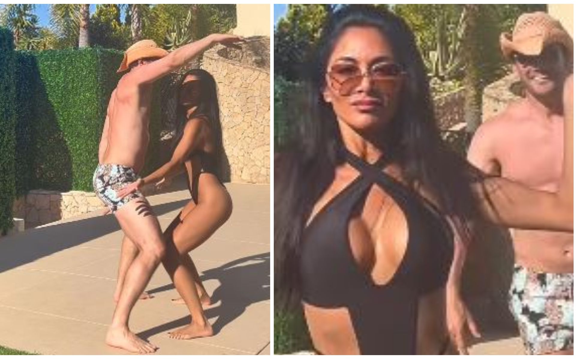 El &icirc;și etalează pătrățele, iar ea &ndash; silueta fără cusur &icirc;n cel mai decupat costum de baie! Filmulețul amuzant postat de Nicole Scherzinger și iubitul ei a adunat 6 milioane de vizualizări